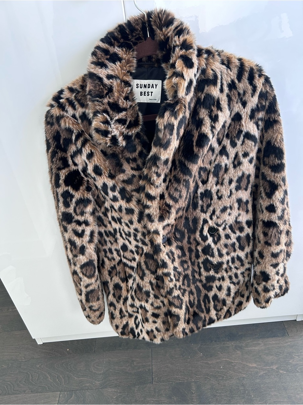 Sunday Best Leopard-Print Faux Fur Teddy Jacket - XS